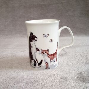 Vintage 1989 Roy Kirkham England Bone China Cat Lovers Mug Cup